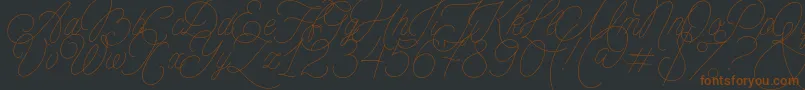MADE Florence Script PERSONAL USE Font – Brown Fonts on Black Background
