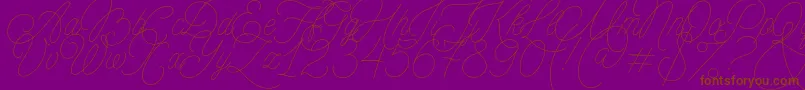 MADE Florence Script PERSONAL USE Font – Brown Fonts on Purple Background