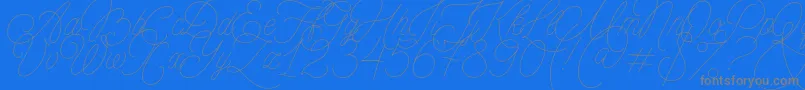 MADE Florence Script PERSONAL USE-Schriftart – Graue Schriften auf blauem Hintergrund