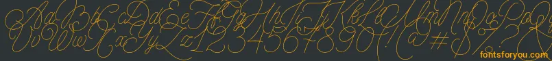 MADE Florence Script PERSONAL USE Font – Orange Fonts on Black Background
