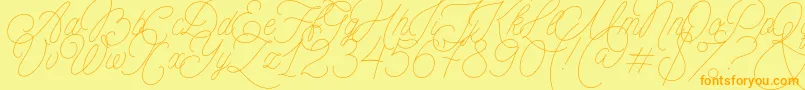 MADE Florence Script PERSONAL USE Font – Orange Fonts on Yellow Background
