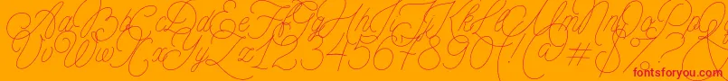 MADE Florence Script PERSONAL USE Font – Red Fonts on Orange Background