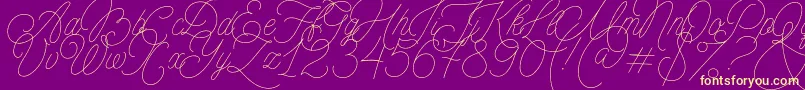 MADE Florence Script PERSONAL USE Font – Yellow Fonts on Purple Background