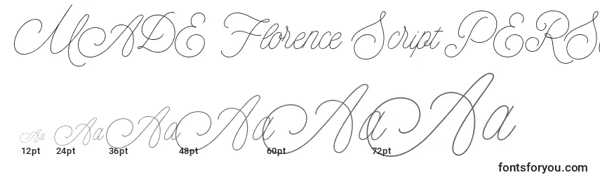 Tailles de police MADE Florence Script PERSONAL USE