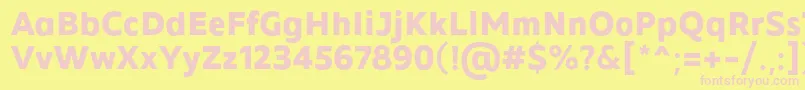 Fonte MADE Future X Bold PERSONAL USE – fontes rosa em um fundo amarelo