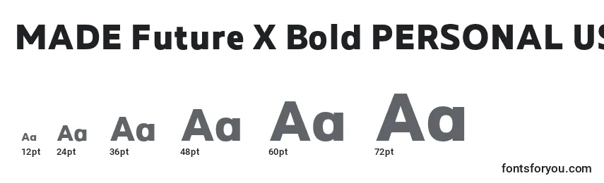 Größen der Schriftart MADE Future X Bold PERSONAL USE