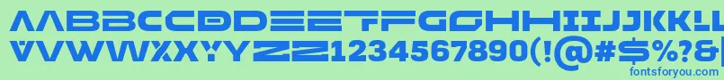 フォントMADE Future X HEADER Black PERSONAL USE – 青い文字は緑の背景です。