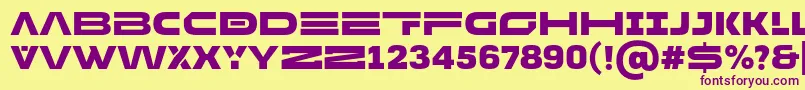 フォントMADE Future X HEADER Black PERSONAL USE – 紫色のフォント、黄色の背景