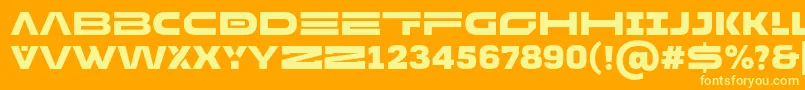 Шрифт MADE Future X HEADER Black PERSONAL USE – жёлтые шрифты на оранжевом фоне