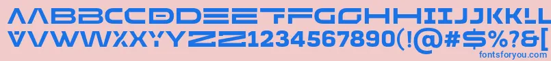 MADE Future X HEADER Bold PERSONAL-Schriftart – Blaue Schriften auf rosa Hintergrund