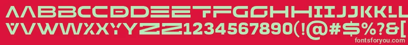 Fonte MADE Future X HEADER Bold PERSONAL – fontes verdes em um fundo vermelho