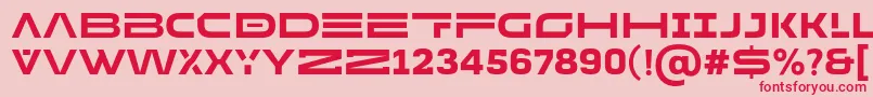 Czcionka MADE Future X HEADER Bold PERSONAL – czerwone czcionki na różowym tle