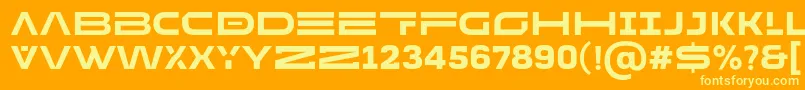 Fonte MADE Future X HEADER Bold PERSONAL – fontes amarelas em um fundo laranja