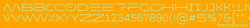 MADE Future X HEADER Light PERSONAL USE-Schriftart – Grüne Schriften auf orangefarbenem Hintergrund