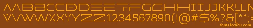 MADE Future X HEADER Light PERSONAL USE-Schriftart – Orangefarbene Schriften auf braunem Hintergrund
