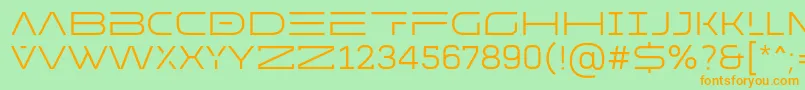 MADE Future X HEADER Light PERSONAL USE-Schriftart – Orangefarbene Schriften auf grünem Hintergrund