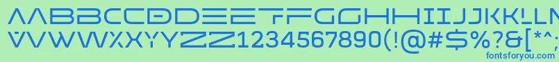 fuente MADE Future X HEADER Regular PERSONAL USE – Fuentes Azules Sobre Fondo Verde