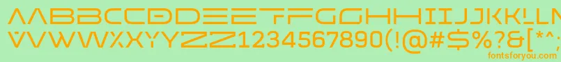 MADE Future X HEADER Regular PERSONAL USE-fontti – oranssit fontit vihreällä taustalla
