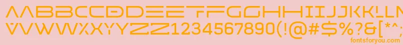 MADE Future X HEADER Regular PERSONAL USE-Schriftart – Orangefarbene Schriften auf rosa Hintergrund