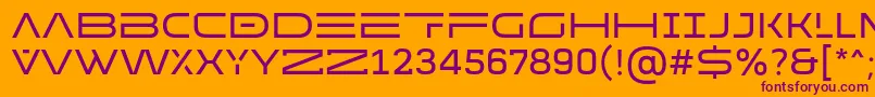 フォントMADE Future X HEADER Regular PERSONAL USE – オレンジの背景に紫のフォント