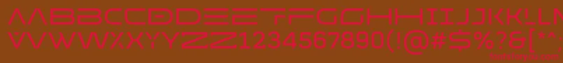 フォントMADE Future X HEADER Regular PERSONAL USE – 赤い文字が茶色の背景にあります。