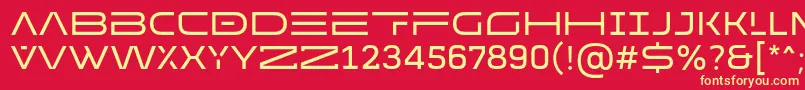 MADE Future X HEADER Regular PERSONAL USE Font – Yellow Fonts on Red Background