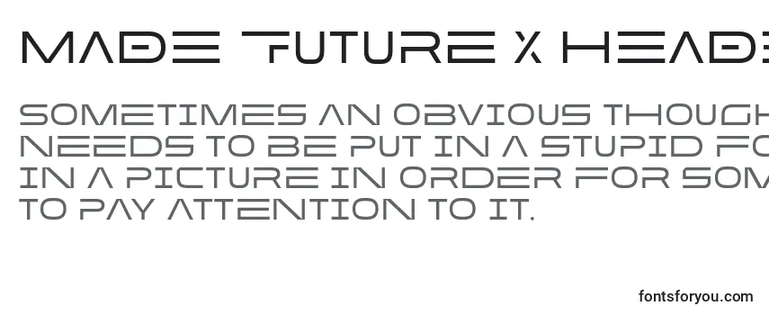 MADE Future X HEADER Regular PERSONAL USE -fontin tarkastelu