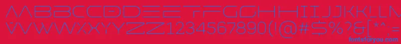 MADE Future X HEADER Thin PERSONAL USE-Schriftart – Blaue Schriften auf rotem Hintergrund