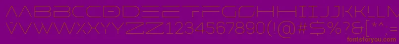 MADE Future X HEADER Thin PERSONAL USE-fontti – ruskeat fontit violetilla taustalla