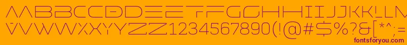 Fonte MADE Future X HEADER Thin PERSONAL USE – fontes roxas em um fundo laranja