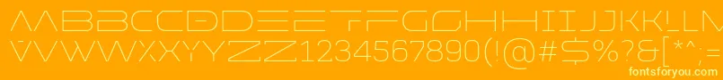 MADE Future X HEADER Thin PERSONAL USE-Schriftart – Gelbe Schriften auf orangefarbenem Hintergrund