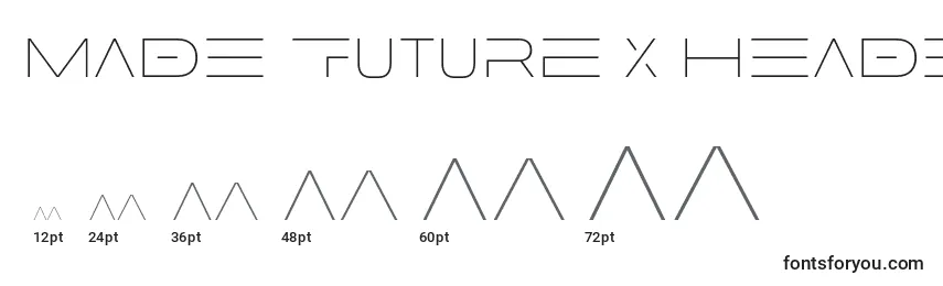 Größen der Schriftart MADE Future X HEADER Thin PERSONAL USE