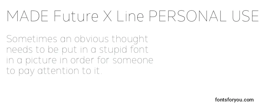 Schriftart MADE Future X Line PERSONAL USE
