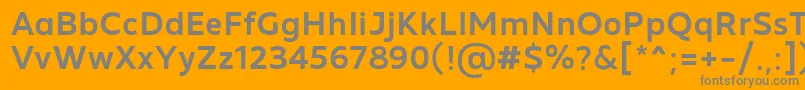 MADE Future X Medium PERSONAL USE-Schriftart – Graue Schriften auf orangefarbenem Hintergrund