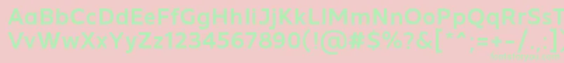 MADE Future X Medium PERSONAL USE-Schriftart – Grüne Schriften auf rosa Hintergrund