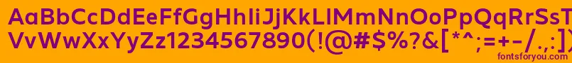MADE Future X Medium PERSONAL USE-Schriftart – Violette Schriften auf orangefarbenem Hintergrund