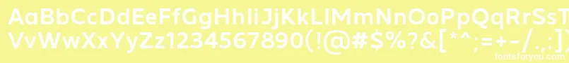 Шрифт MADE Future X Medium PERSONAL USE – белые шрифты на жёлтом фоне