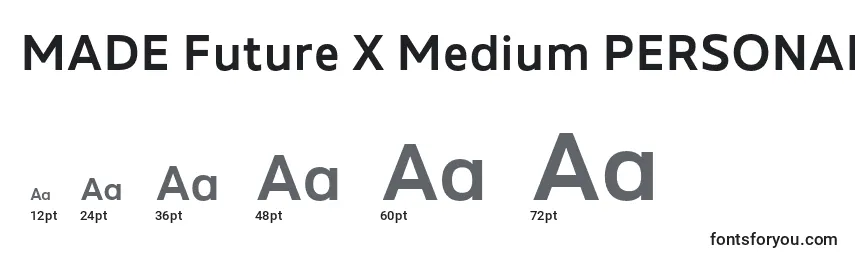 Размеры шрифта MADE Future X Medium PERSONAL USE