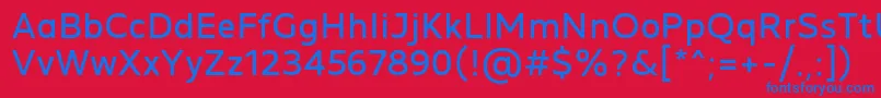 MADE Future X Regular PERSONAL USE-Schriftart – Blaue Schriften auf rotem Hintergrund
