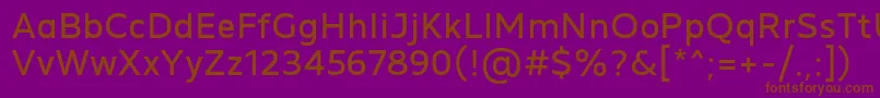 フォントMADE Future X Regular PERSONAL USE – 紫色の背景に茶色のフォント
