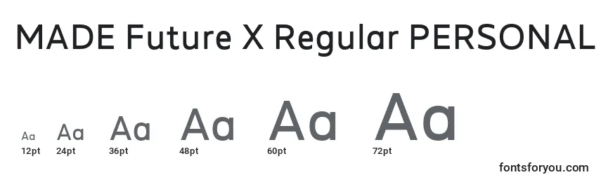 Размеры шрифта MADE Future X Regular PERSONAL USE