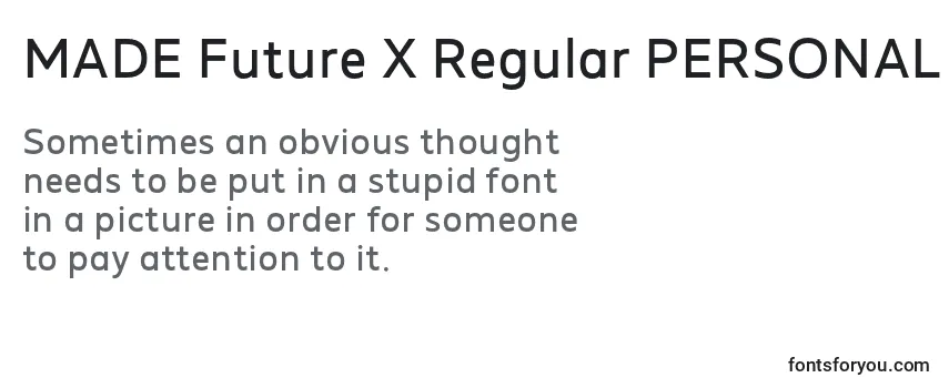MADE Future X Regular PERSONAL USE Font