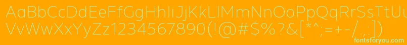 Fonte MADE Future X Thin PERSONAL USE – fontes verdes em um fundo laranja