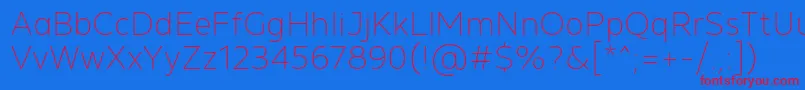 MADE Future X Thin PERSONAL USE Font – Red Fonts on Blue Background