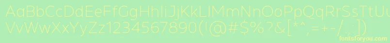 MADE Future X Thin PERSONAL USE Font – Yellow Fonts on Green Background