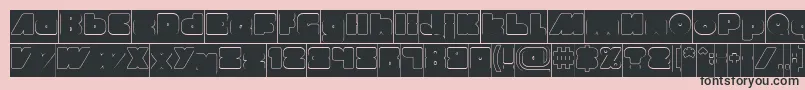 MADE IN EARTH Hollow Inverse Font – Black Fonts on Pink Background