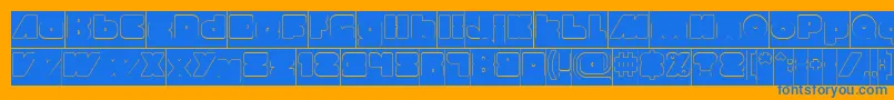 フォントMADE IN EARTH Hollow Inverse – オレンジの背景に青い文字