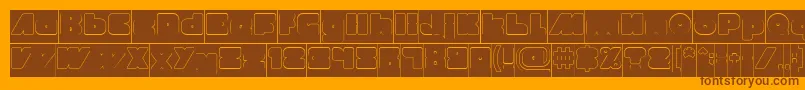 Шрифт MADE IN EARTH Hollow Inverse – коричневые шрифты на оранжевом фоне