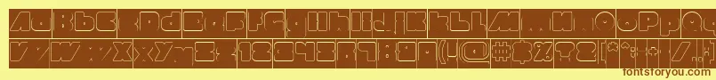MADE IN EARTH Hollow Inverse Font – Brown Fonts on Yellow Background