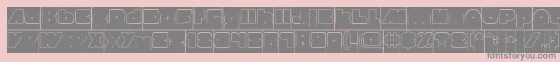 MADE IN EARTH Hollow Inverse Font – Gray Fonts on Pink Background